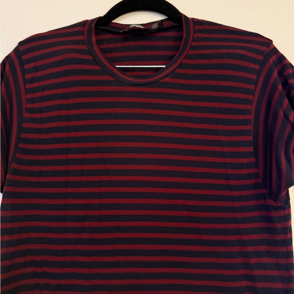 Vintage Reformation Striped Navy and Red T-Shirt